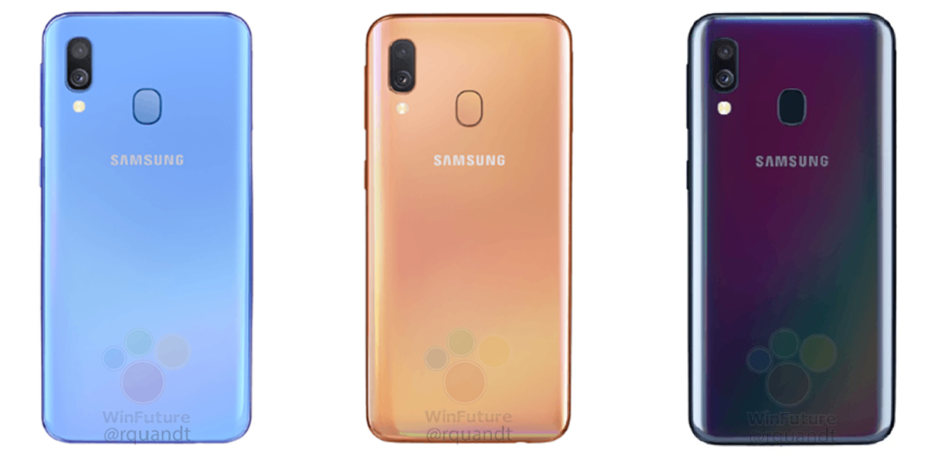三星galaxy a40渲染图曝光!将配备infinity u显示屏和双摄像头