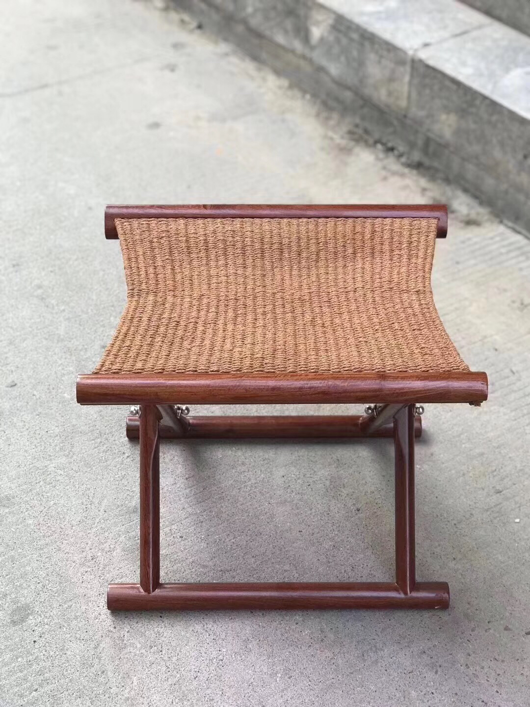 缅甸花梨(大果紫檀)马扎凳,精品工艺,实用与收藏兼顾