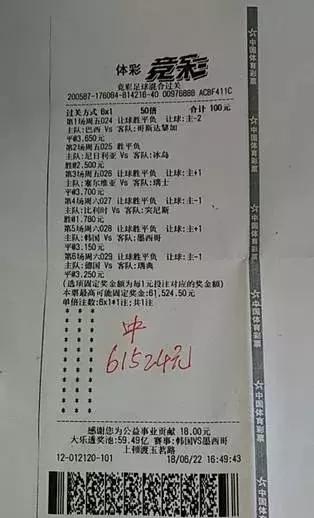 世界杯不怕冷门:彩民玩足彩巧用"串关"中61524元大奖