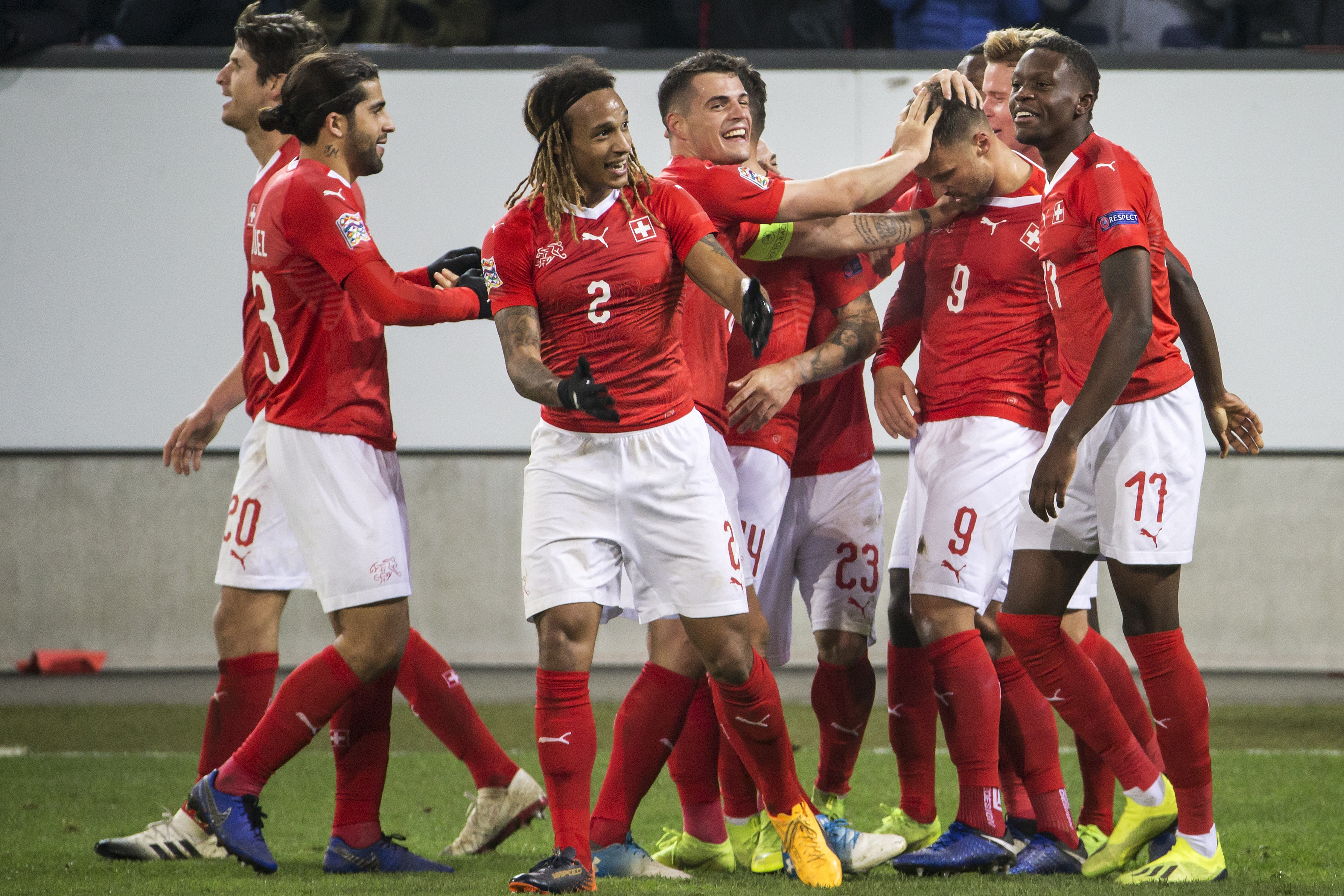 足球——欧洲国家联赛:瑞士胜比利时(2)