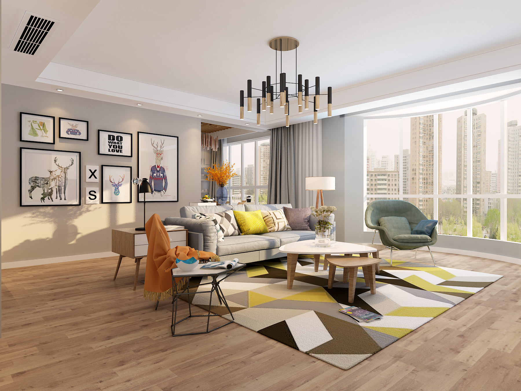 威海177平四室两厅北欧风格装修,去繁就简,回归自然!