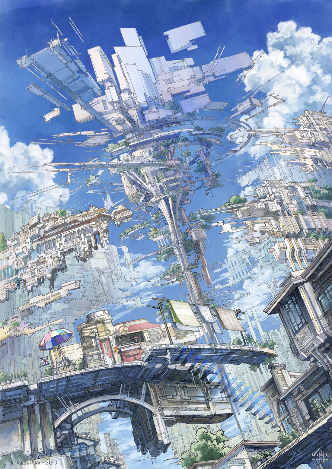 超美二次元风景壁纸:未来世界中的城市