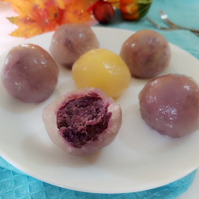 紫薯西米水晶包,qq的外皮,香软的内馅,太好吃了