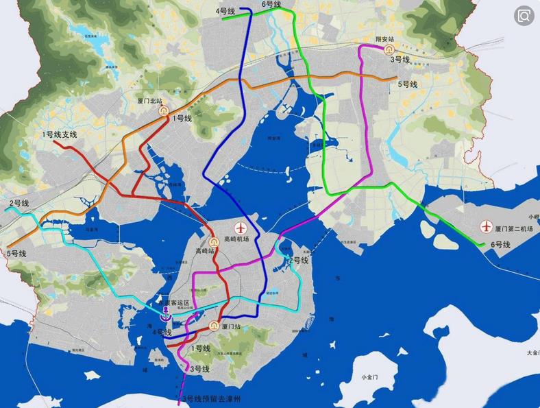 厦门地铁2号线路图图片