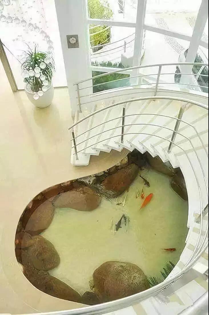 以下图片,供有想法在室内建锦鲤池的鱼友参考.