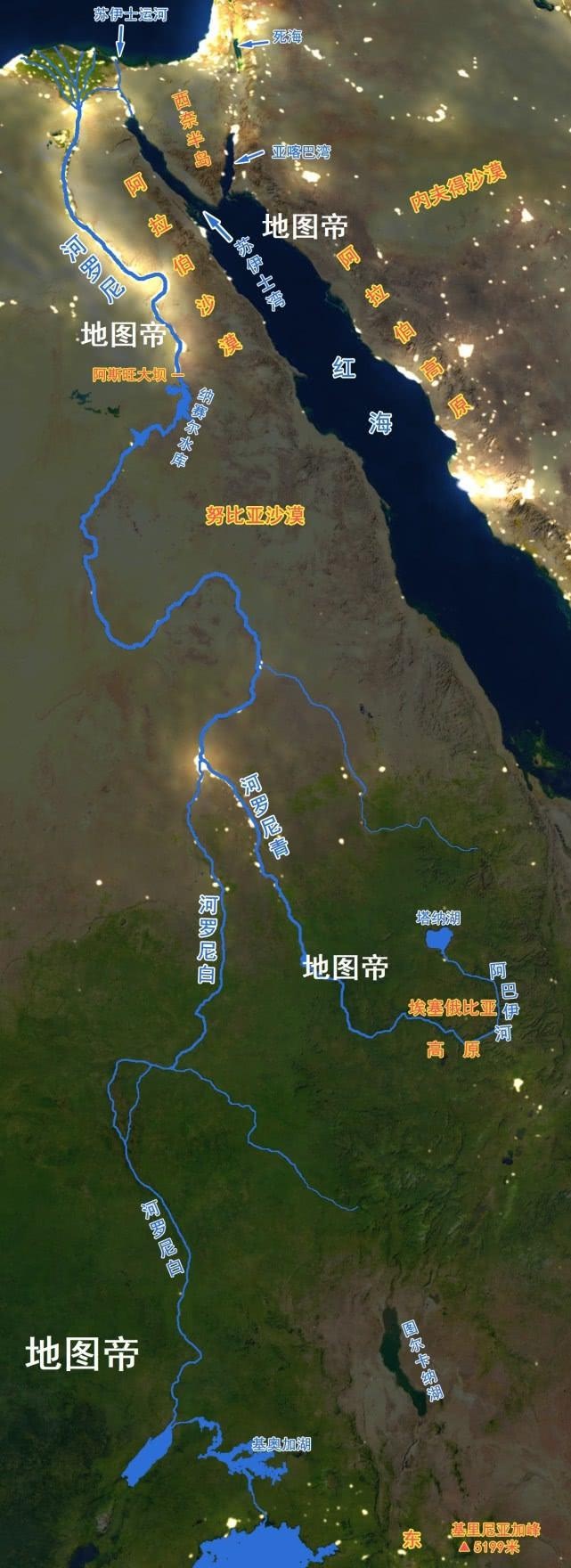 尼罗河地图位置图片