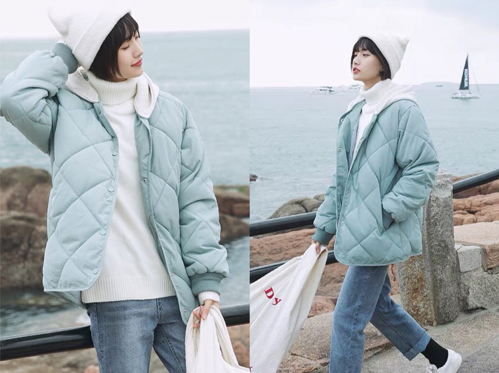 短面包服怎么搭配图片,面包服怎么搭配裤子?短款面包服怎么穿搭