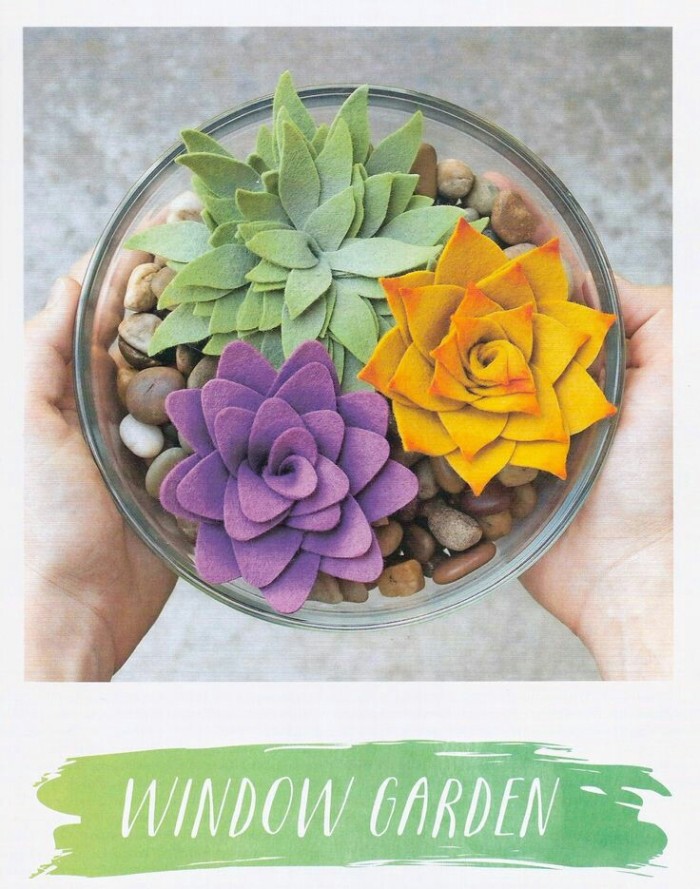 不织布小手工:又简单又好玩,用不织布diy的多肉太漂亮了