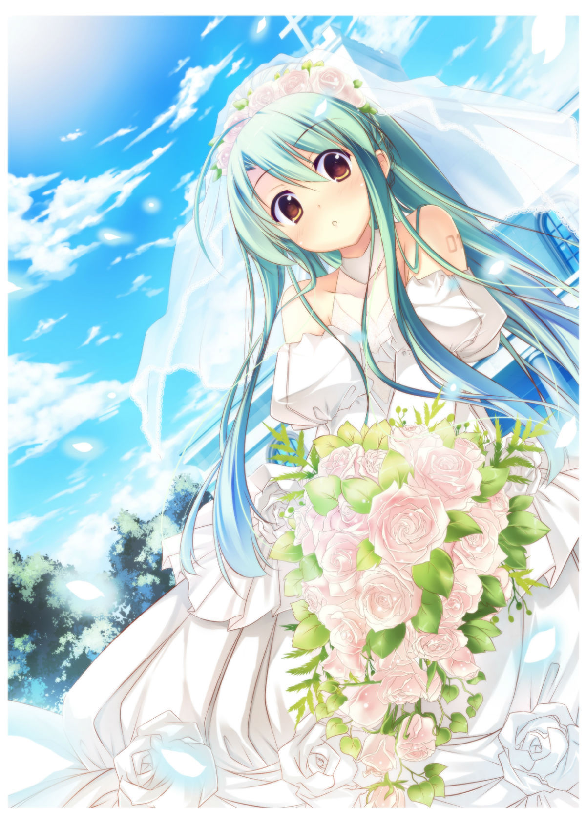 二次元动漫少女初音未来,穿上婚纱の初音太漂亮了(图片来自网络,侵删