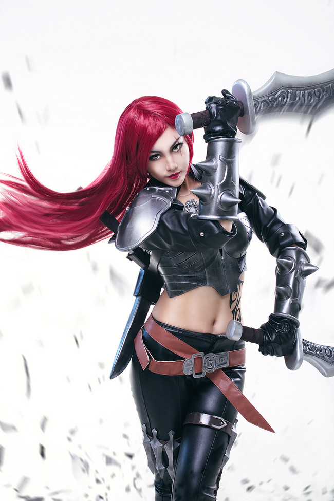 英雄联盟cos,漂亮的不祥之刃卡特琳娜