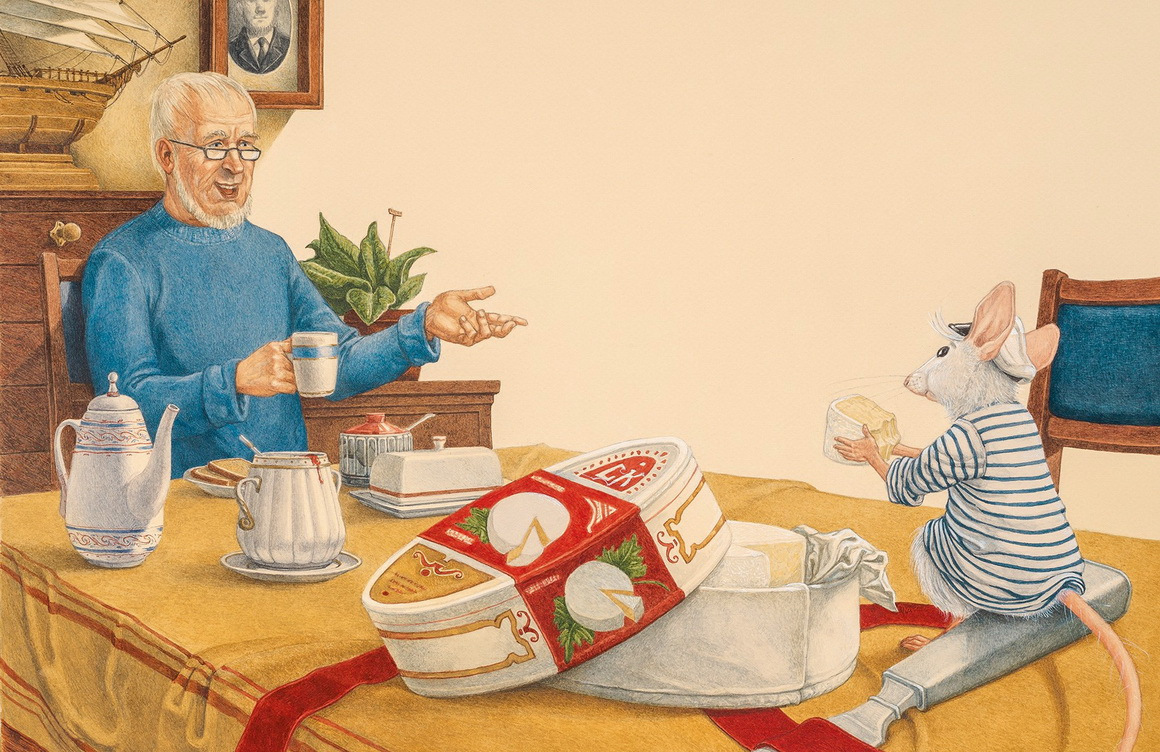插画:老爷爷和小老鼠的故事