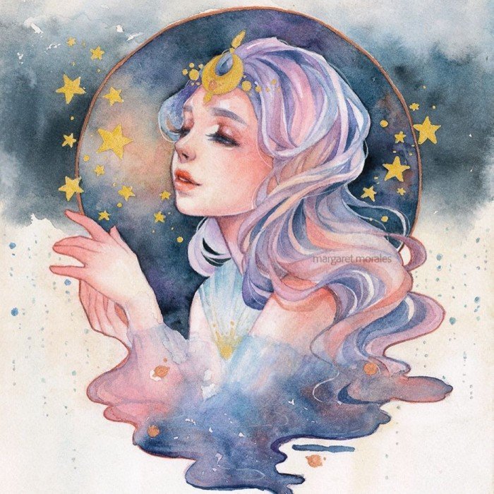 插画师margaretmoralesart的水彩人物绘画作品