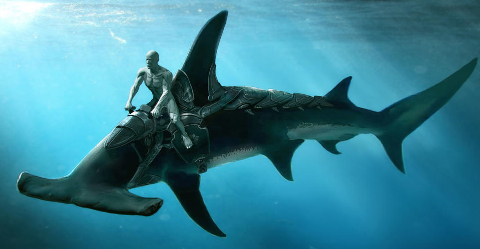 "海王"导师维科的海底鲨鱼坐骑.