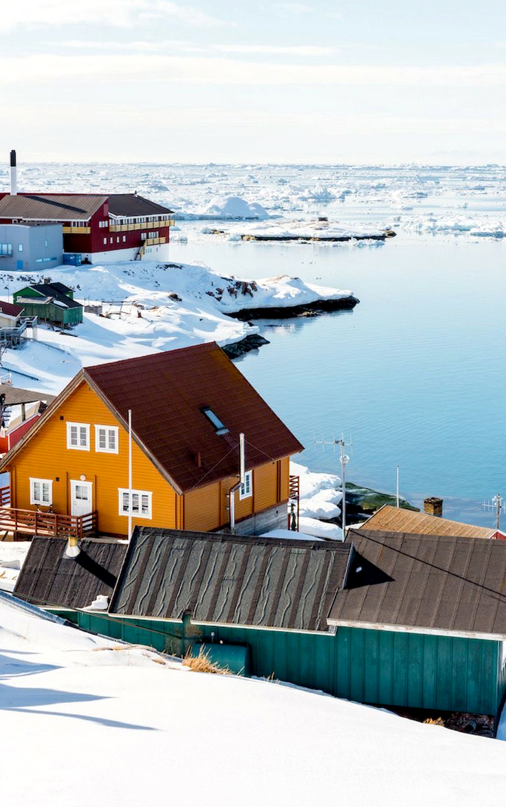 光景美图分享45:格陵兰岛城镇风光篇(丹麦)冰雪里的彩色房子