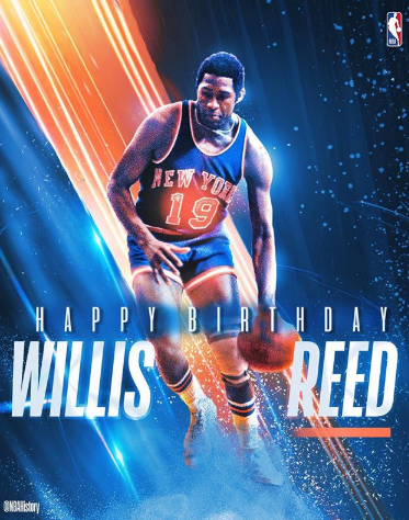 nba官方祝名人堂中锋威利斯-里德76岁生日快乐