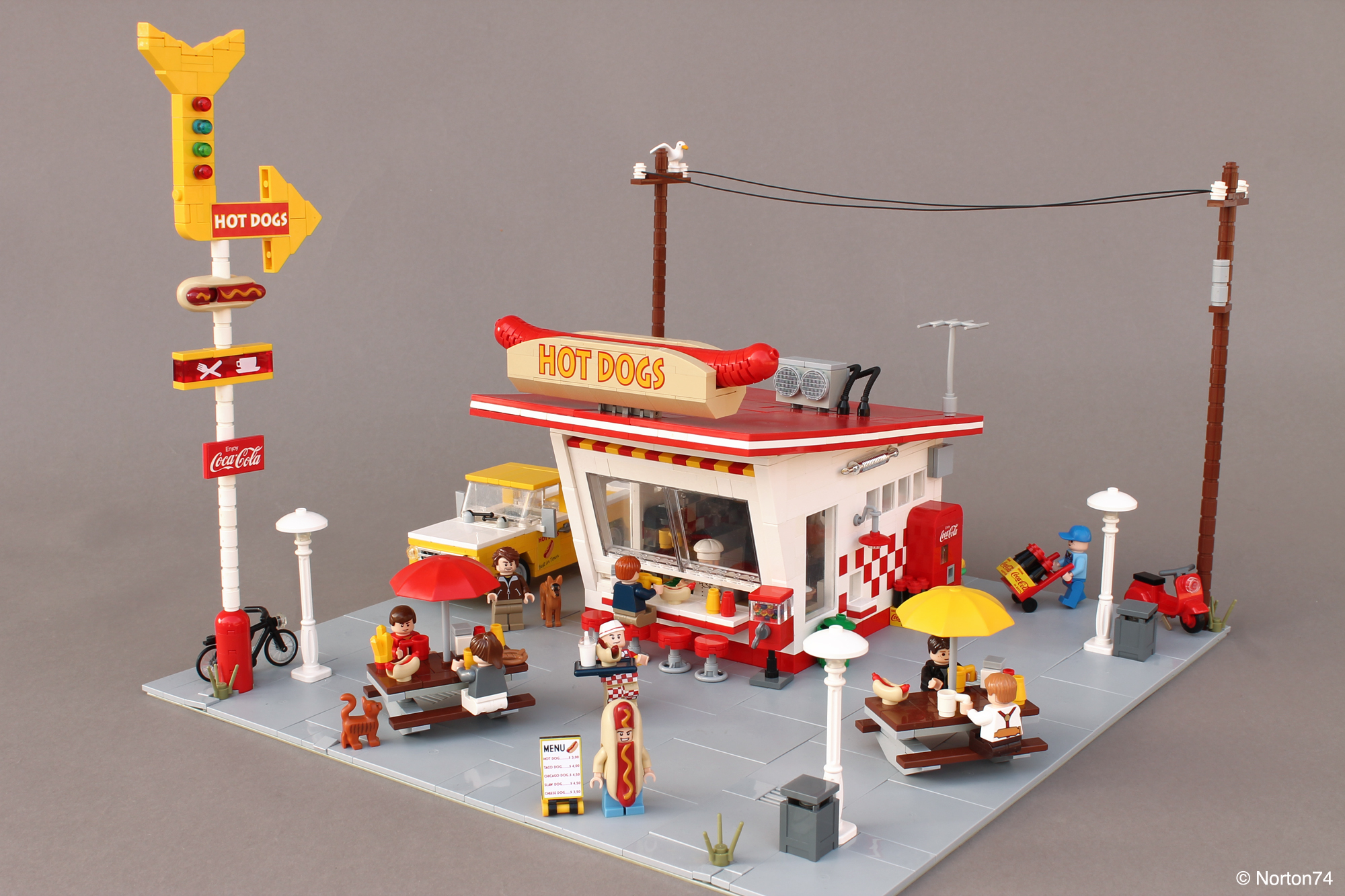 一起看乐高—moc,乐高热狗店里卖的热狗贵吗 转载自百家号作者:dy