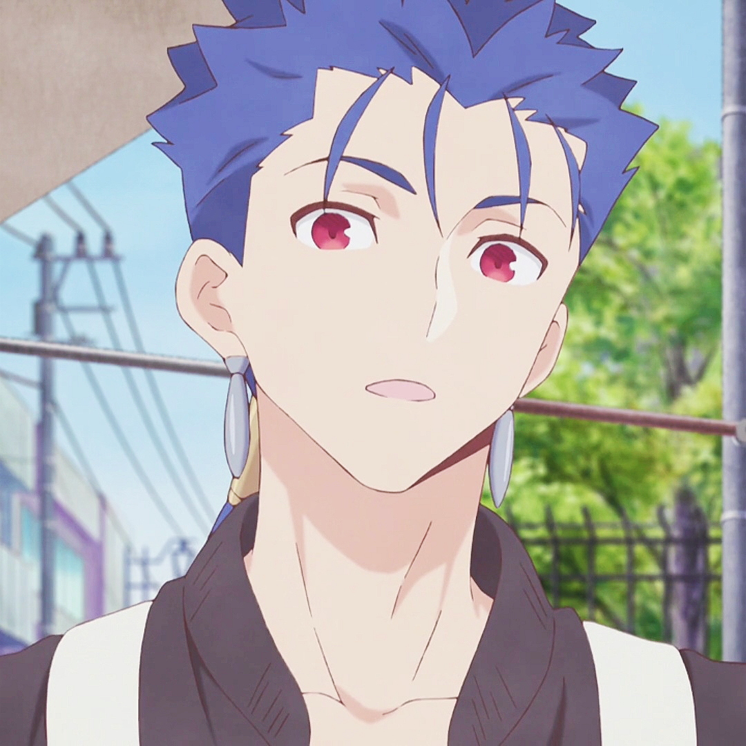 动漫男头,身穿围裙在鱼店打工的lancer