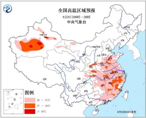 中央氣象臺發佈高溫黃色預警陝西新疆等地有35～36