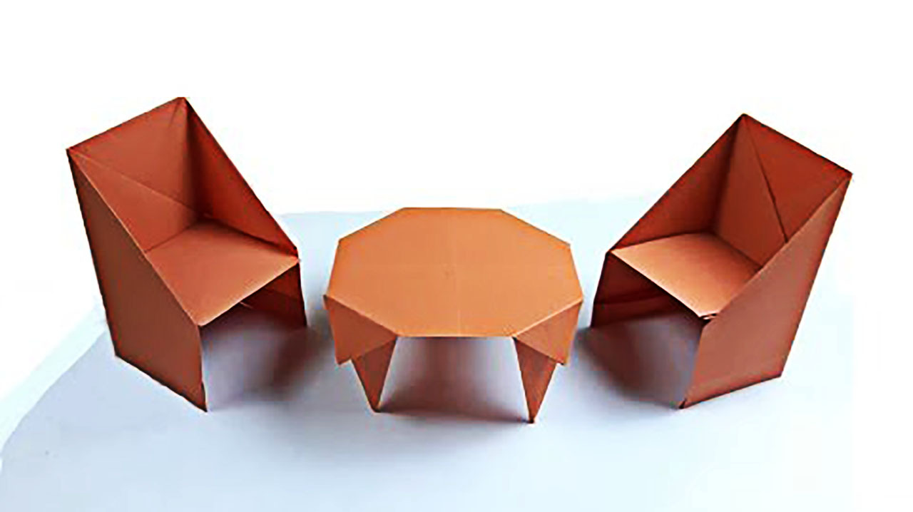 迷你折纸桌子和椅子小朋友们的手工作业亲子手工折纸视频