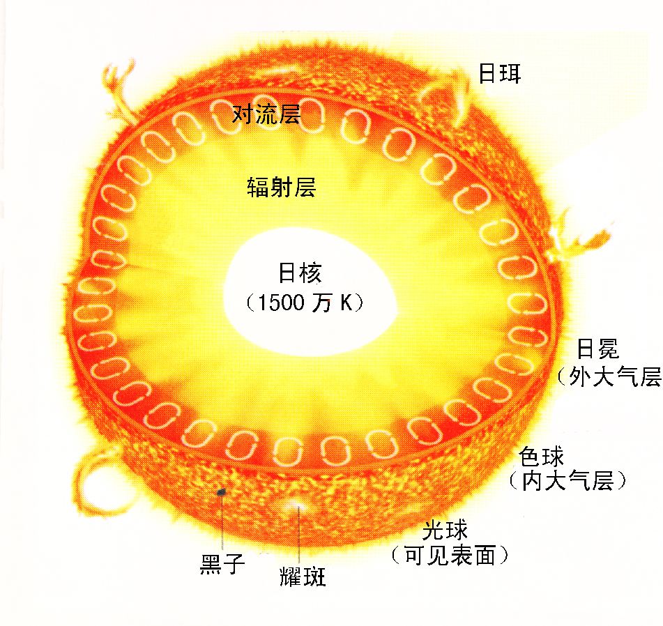 太阳的结构层次图解图片