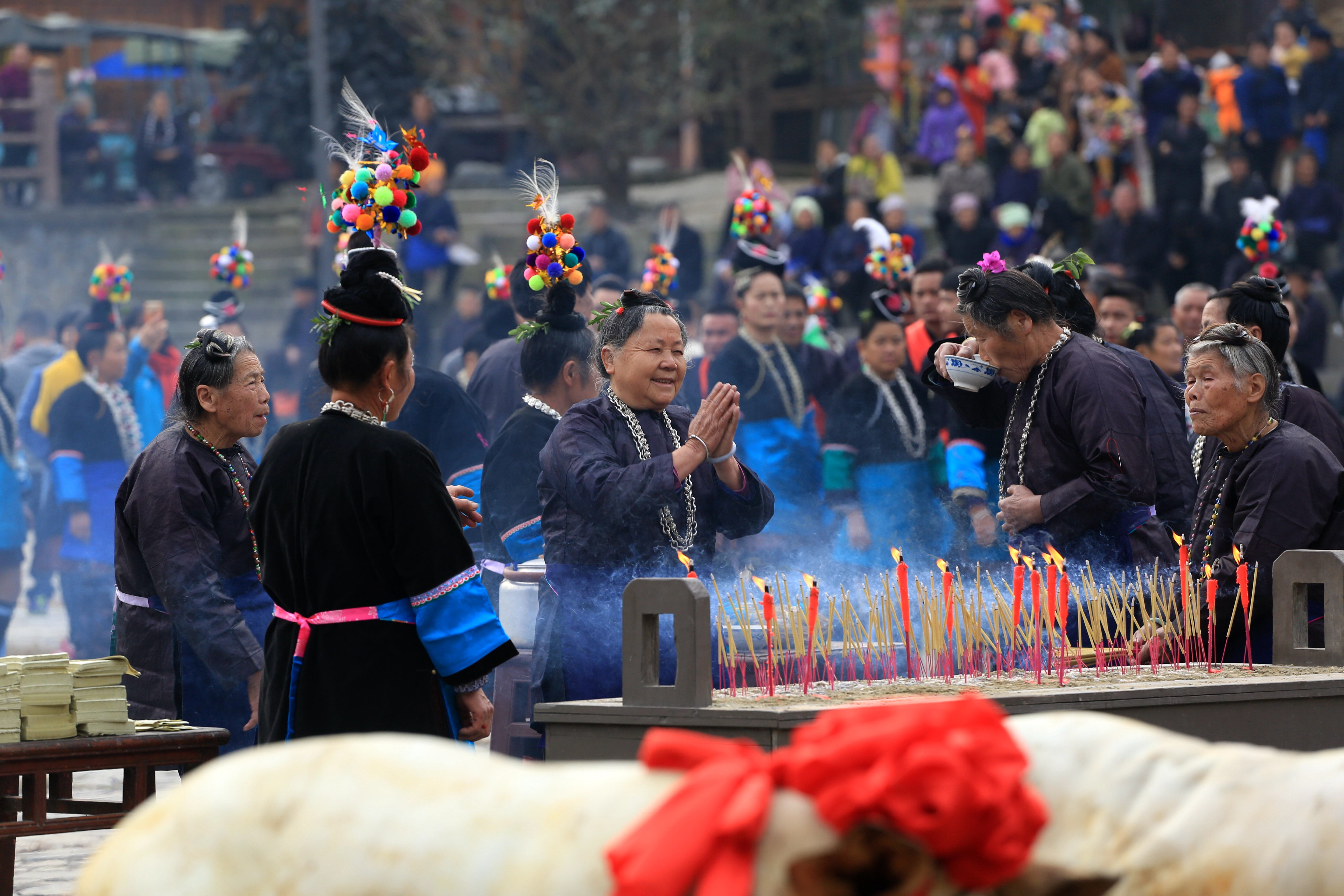 贵州榕江:侗族同胞祭祀萨玛