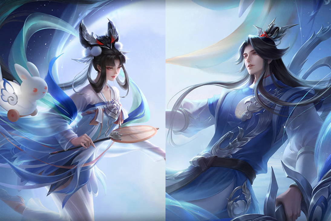 嫦娥后羿情人节皮肤模型公布!取名"如梦令",出场动画细节好评