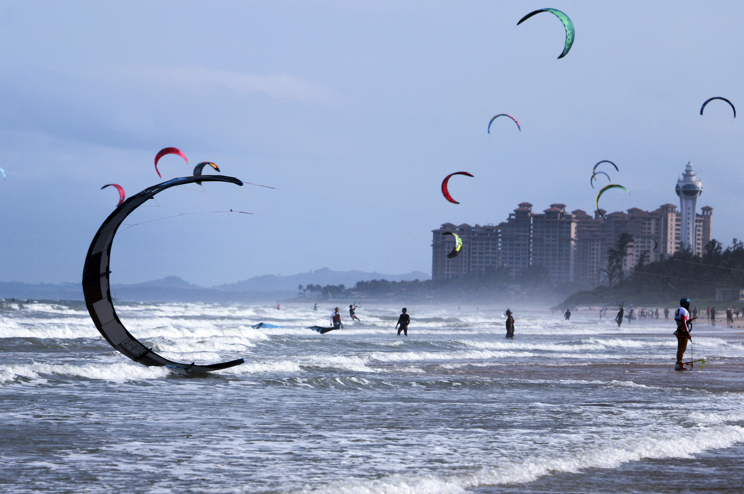 青奥会风筝冲浪资格赛赛况(5)