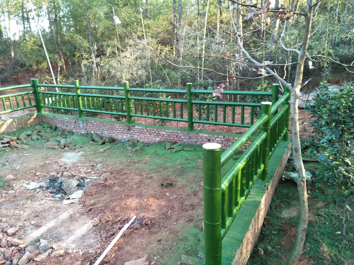 混凝土仿竹栏杆施工案例效果