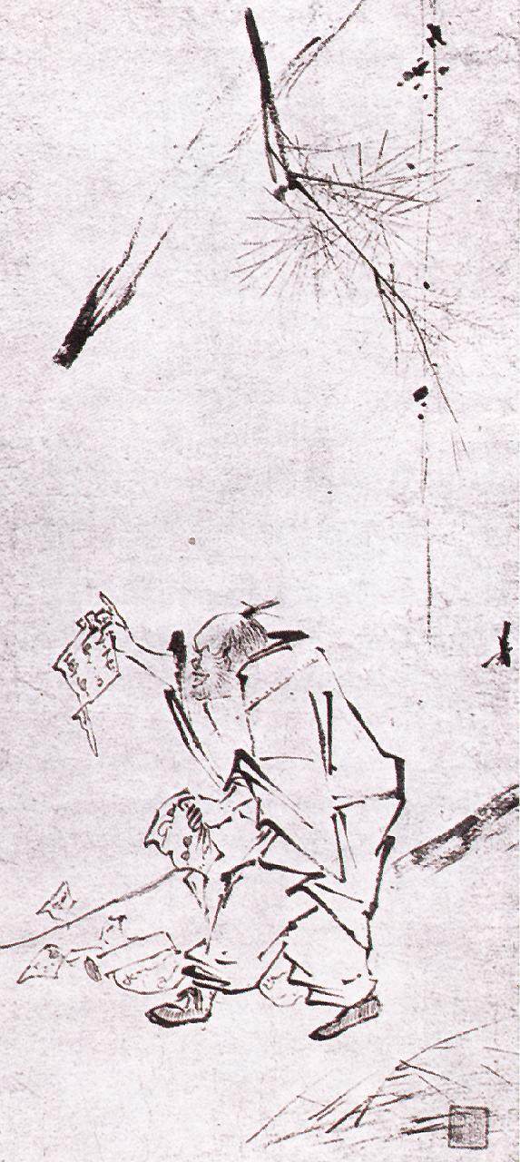 宋朝梁楷可以说是简笔画鼻祖级别的人物,当初画院中的人见到他的作品