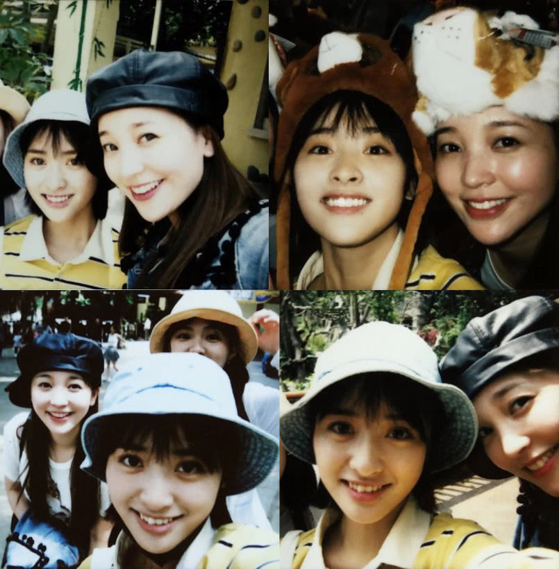 两代清纯美少女金莎沈月相约旅行!35岁金莎少女感爆棚不输沈月!