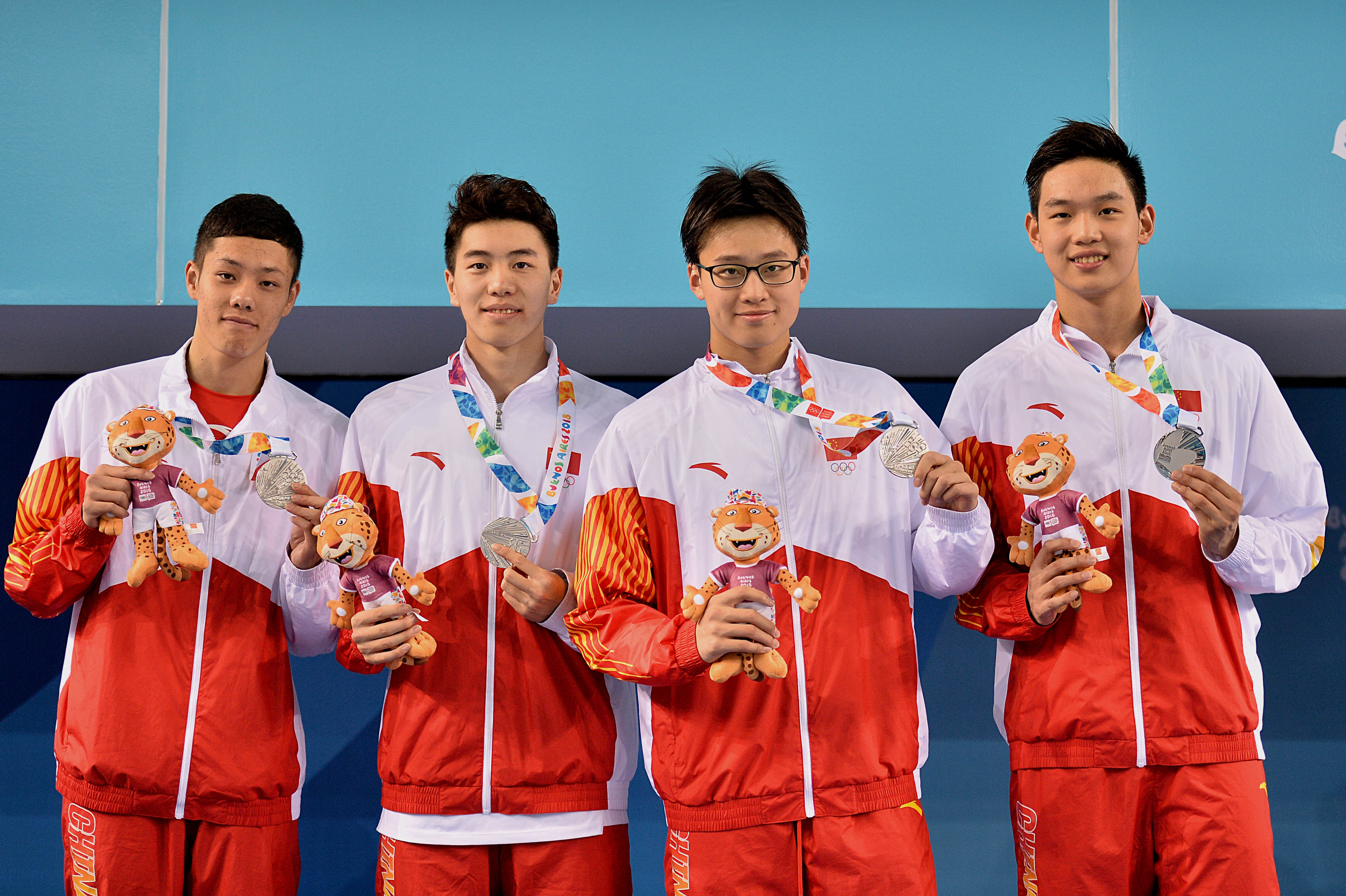 游泳——中国队获男子4x100米混合泳接力亚军