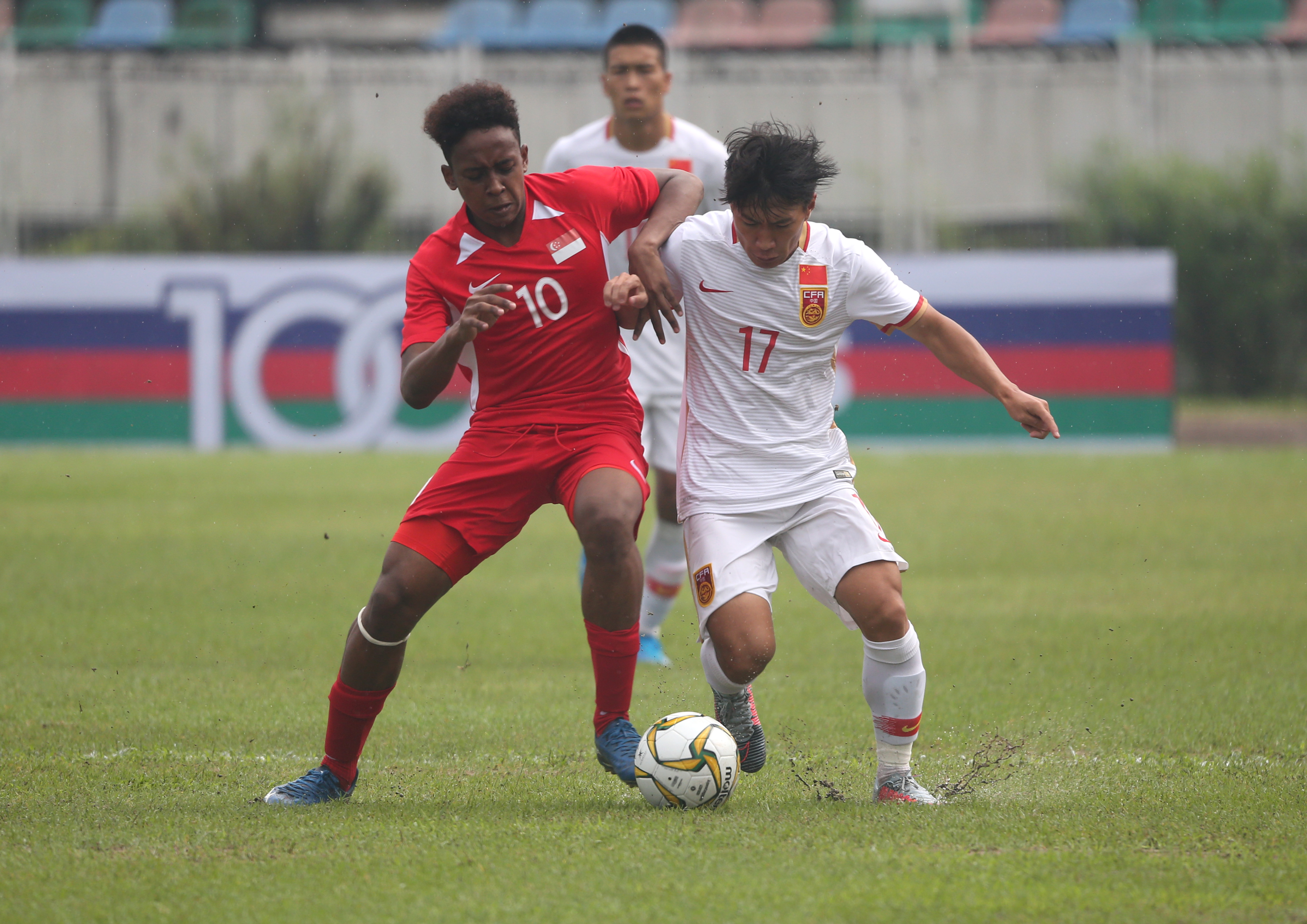 足球——u19亚青赛预选赛:中国胜新加坡