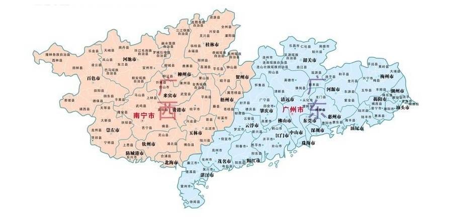 广东和广西的"广"字代表什么意思?具体位置到底在哪里?