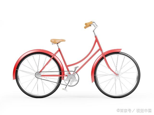 自行车设计简约,有两个圆圆的轮胎
