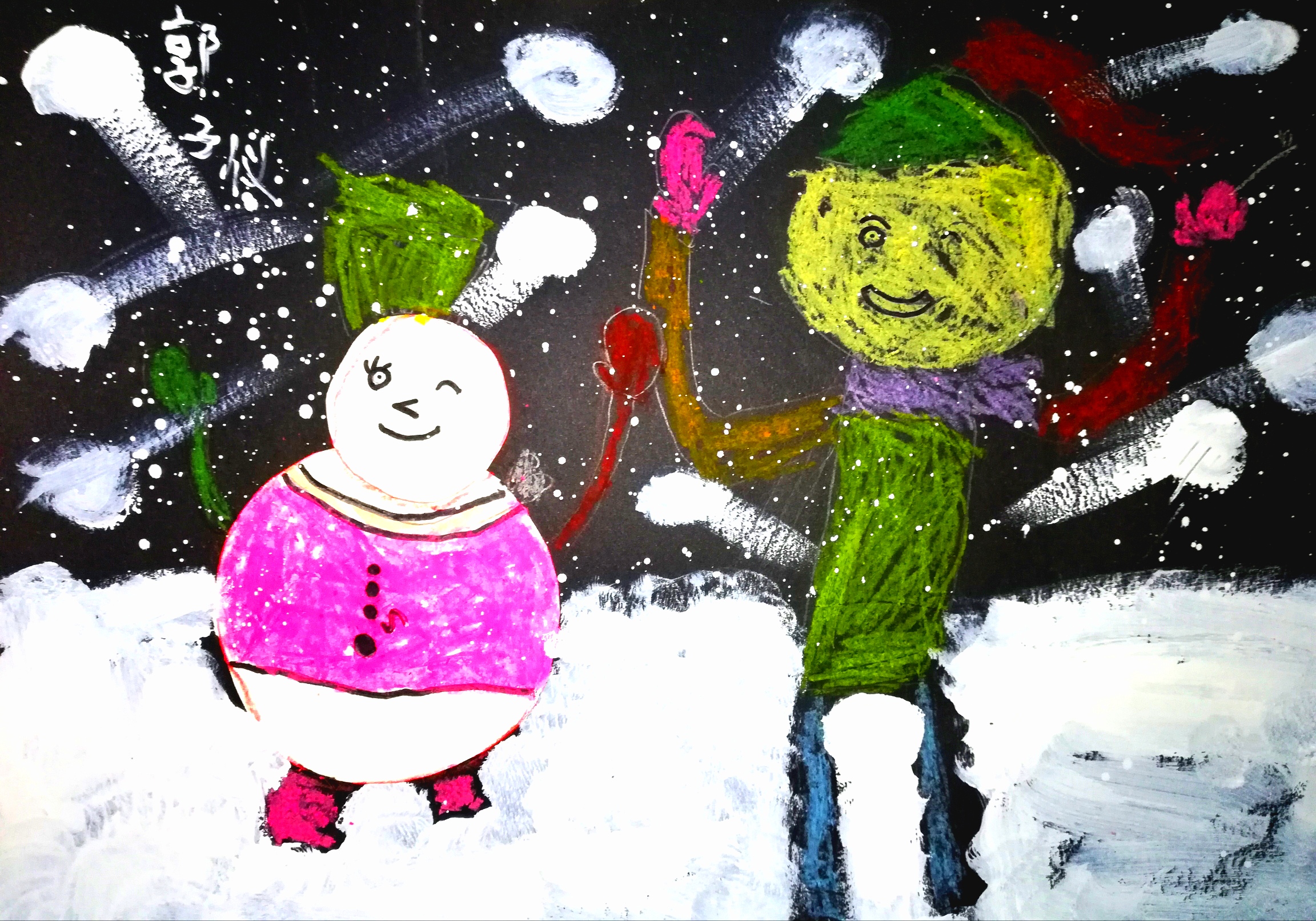 冰天雪地里的小雪人|少儿美术创意课题分享