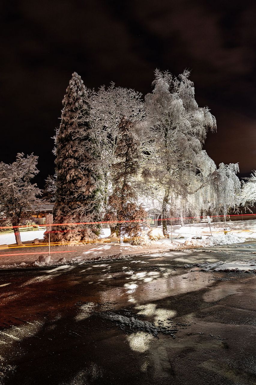 雪夜景图片大全唯美图片