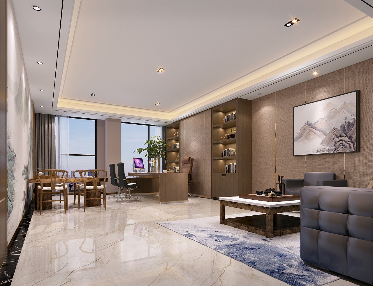 总裁办公室装修效果图 装修公司办公室设计