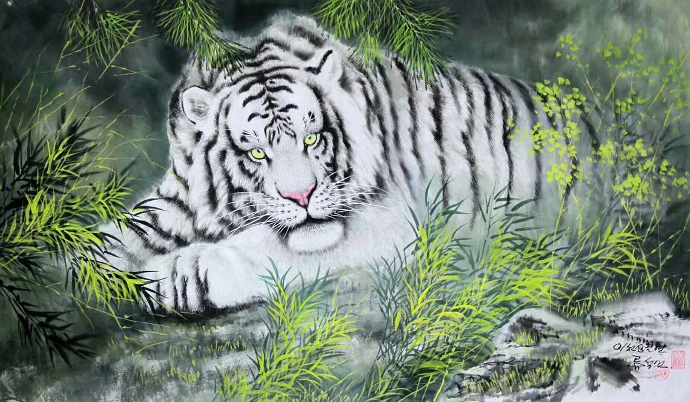 工笔画,月圆夜. 转载自百家号作者:8彩虹画室