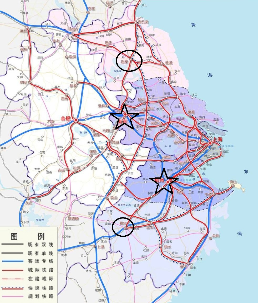 长江三角洲地区铁路线图片