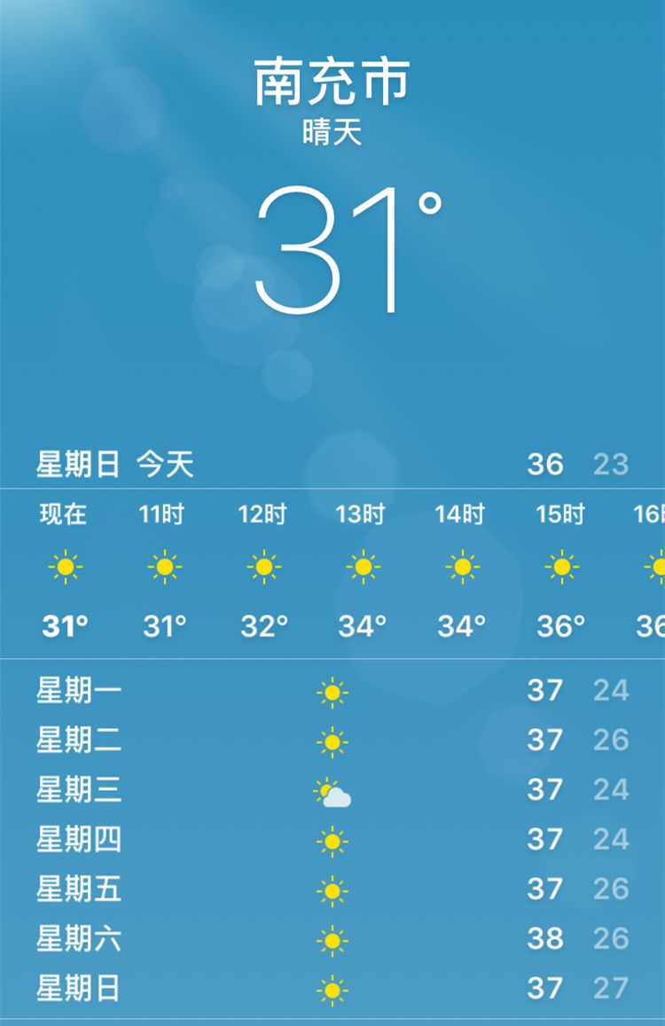 天气南充预报