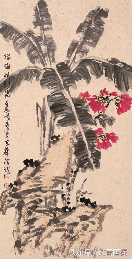 画家李智纲《一品红》作品赏析