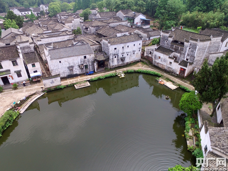 空中航拍浙江兰溪诸葛八卦村 全国最大诸葛亮后裔聚居地