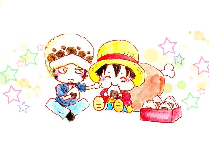 画师笔下的路飞和罗,这个也太萌了吧!
