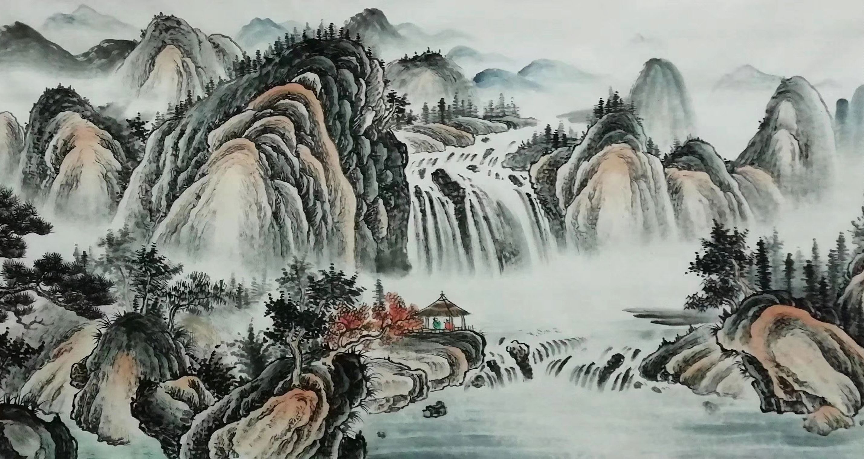 仿古山水画