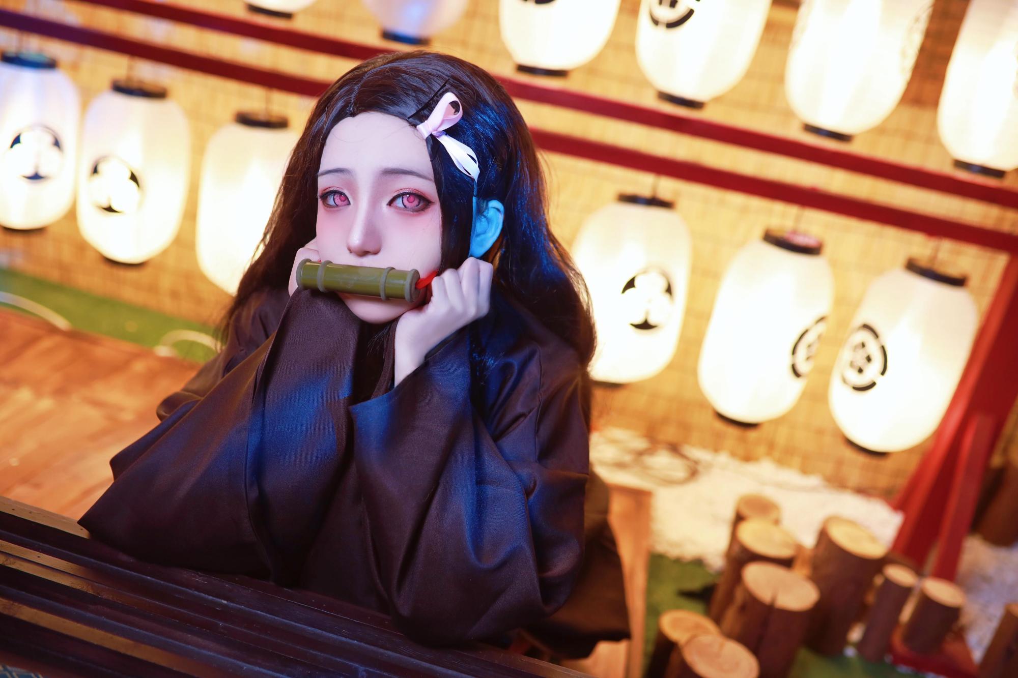 「鬼灭之刃」祢豆子超美cos,网友:有内味了