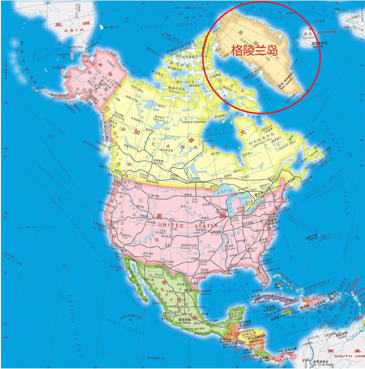 北美洲岛屿分布图图片