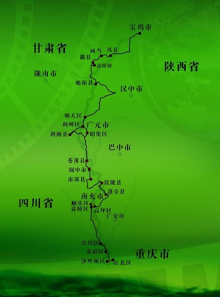 嘉陵江路线图图片