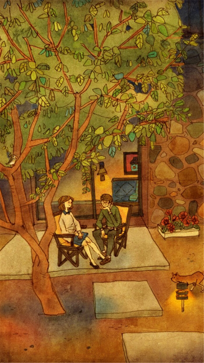 画面也太甜了,看了想谈恋爱的系列插画壁纸,韩国插画家puuung1
