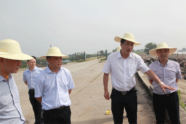 张中于率队沿长江云溪段开展巡河工作