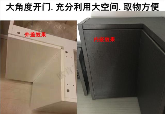 2.直角转角柜门板内嵌和外盖之分